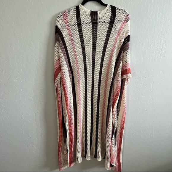 House of Harlow 1960 Boho Knit Open Sleeve Cardigan Kimono Duster One Size - Picture 3 of 6